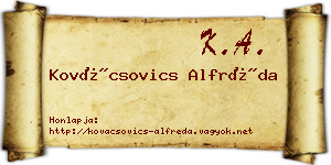 Kovácsovics Alfréda névjegykártya